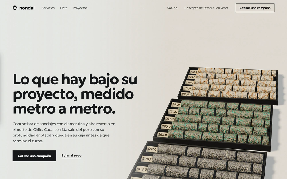 Portada del concepto Hondal Sondajes